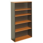 Office bookcase storage unit from the rapid worker range in cherry and ironstone 