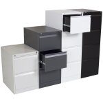 Heavy-duty steel filing cabinets for secure and organized office furniture storage.