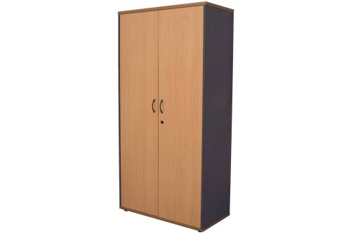 Office stationery storage cabinet from the rapid worker range in beech and ironstone