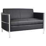 Eclipse 2 Seater lounge upholstered in black PU leather