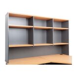 Office hutch storage unit from the rapid worker range in beech & ironstone