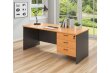 Modern home office featuring Rapid Worker Desk with Drawers 1200x600mm in Beech/Ironstone, perfect for students and home offices