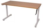 Triumph Sit Stand Straight Desk - 1200x700 - Beech Top - White Frame