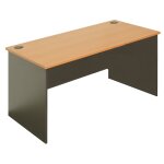 Straight office desk from the Rapid Worker range in beech and ironstone finish