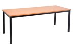 Steel frame office table with beech top