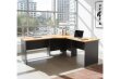 Corner desk 1800x1800mm in Beech/Ironstone finish from the Rapid Worker range, commercial grade, displayed in a modern office environment