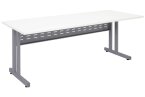 C Leg Straight Desk - 1800x700 - Natural White, Silver Frame