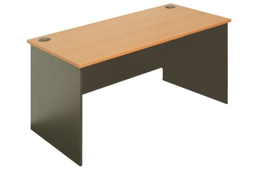 Rapid worker range straight desk in beech/ironstone size 1500x750