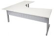 C Leg Corner Desk - 1800x1800 - Natural White Top - Silver Frame