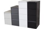 Combination of filing cabinets in assorted sizes and colours from the GO Steel range