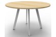Eternity round meeting table with oak top and white frame