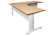 Rapid Span Range Corner Desk - 1800x1800 - Beech Top - White Frame