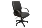 CL610 medium back executive chair in soft black pu leather