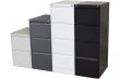 Combination of filing cabinets in assorted sizes and colours from the GO Steel range