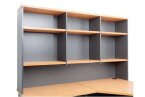 Office hutch storage unit from the rapid worker range in beech & ironstone