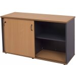 Office credenza storage unit from the rapid worker range in beech and ironstone