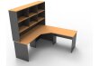 Rapid worker corner desk 1800x1800 with hutch in beech and ironstone from the Rapid Worker Range