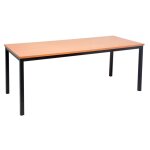 Steel frame office table with beech top