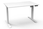 Boost Electric Sit Stand Straight Desk - 1200x750 - Natural White Top - White Frame