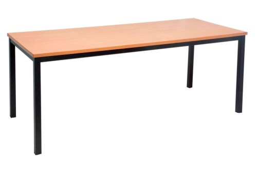 Steel frame office table with beech top