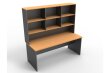 Straight desk 1800x750 with hutch in beech and ironstone from the Rapid Worker Range