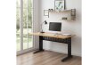 Rapid Span Straight Desk in a 1200x700 Beech and Black finish, set up in a modern home office workspace.