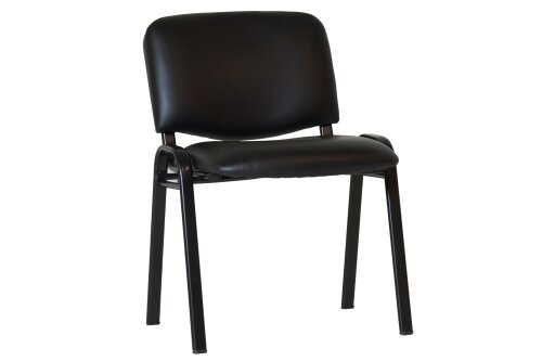 Nova visitor chair upholstered in black PU leather