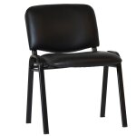 Nova visitor chair upholstered in black PU leather