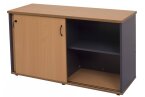 Office credenza storage unit from the rapid worker range in beech and ironstone