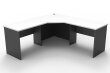 Corner desk from the Rapid Worker Range. 1800mm x 1800mm x 600mm deep. It has durable 25mm thick Natural White coloured tops over an 18mm thick Ironstone coloured base/undercarriage.