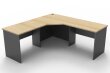 Corner desk from the Rapid Worker Range. 1800mm x 1800mm x 600mm deep. It has durable 25mm thick Natural oak coloured tops over an 18mm thick Ironstone coloured base/undercarriage.