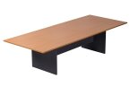Rapid Worker boardroom table 2400x1200 in a Beech and Ironstone finish, displayed on a white background.
