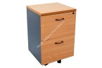 Mobile drawer unit from the Rapid Worker Range, locking, with 2x file drawers, in Beech over Ironstone.