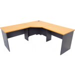 Corner office desk from the Rapid Worker range in beech and ironstone finish